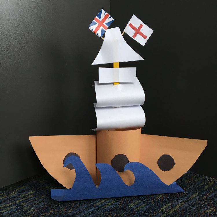 "Mayflower" Ship made out of construction paper