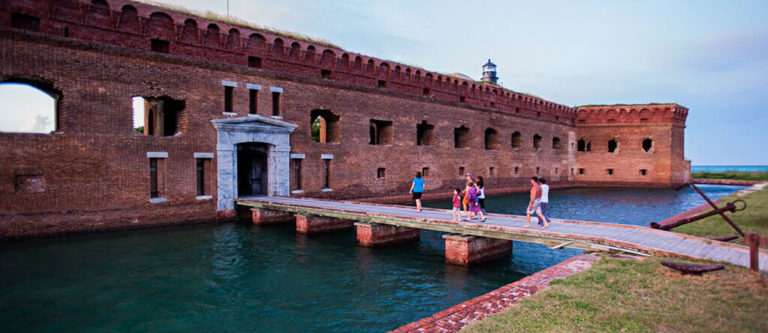 image of Dry Tortugas National Park building with water