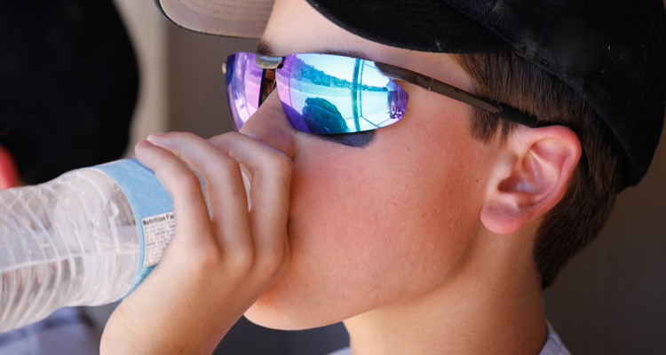 baseball player staying hydrated