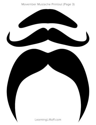 Mustache Printables for Movember - Learning Liftoff