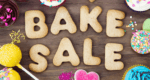 Bake Sale spelled out in cookie cutouts