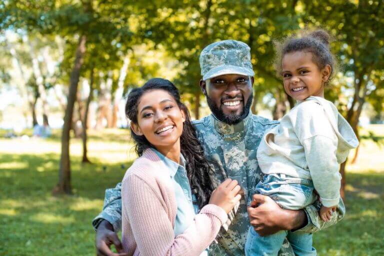 Soldier and family